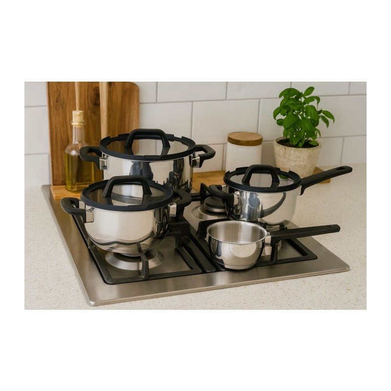Batterie de cuisine - Tous feux dont induction - COSY & TRENDY - CASCADE - Acier inxoydable - 7 pieces