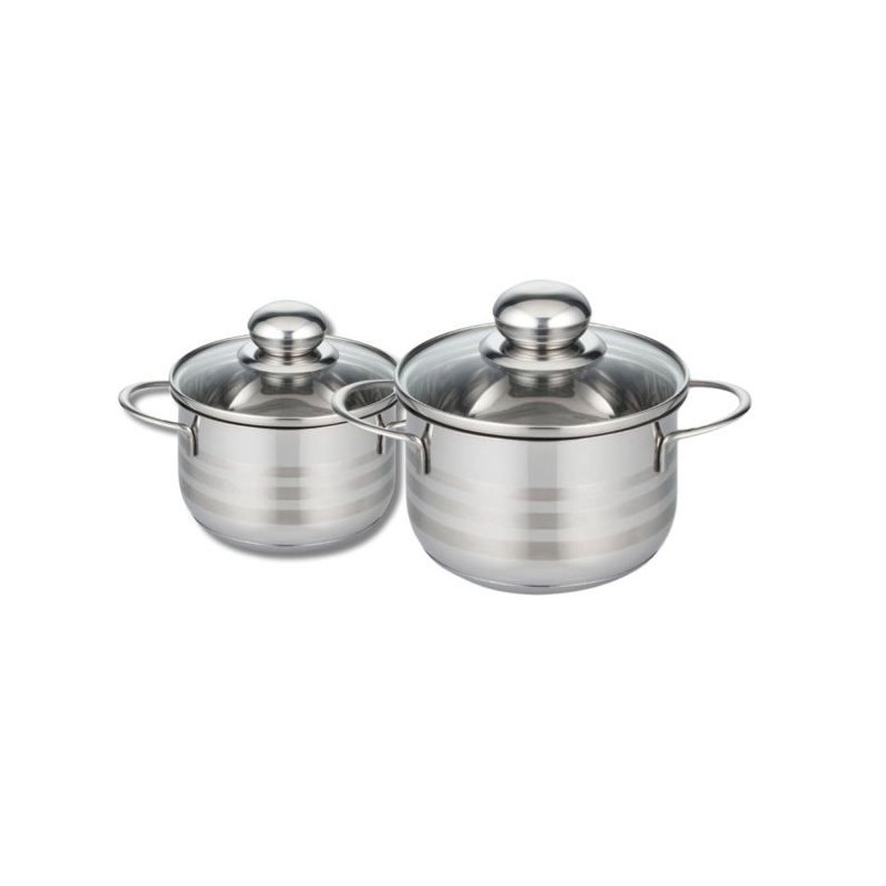 Lot de 2 faitouts - FACKELMANN - Elo Brillant - Acier inoxydable - Sans PFAS - 12 et 14 cm