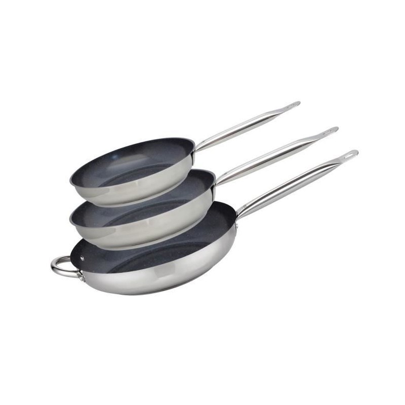 Set de 3 poeles a induction - ELO - Professional - Inox 18/10 ELODUR - Ø 24-28 et 32 cm
