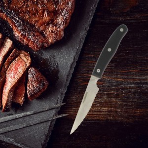 Lot de 4 couteaux a steak - NIROSTA - 22 cm