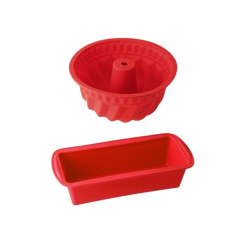 Silikon-Kougelhopf- und Kuchenform – DR oeTKER – Flexxibel Love – Rot