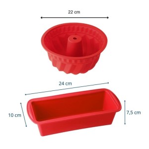 Silikon-Kougelhopf- und Kuchenform – DR oeTKER – Flexxibel Love – Rot