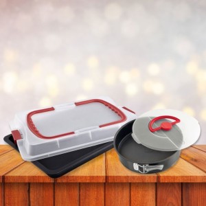 Plaque de cuisson avec couvercle et moule a manqué - DR oeTKER - Bake and Go - 42 x 29 cm