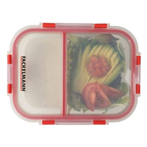 Lot de 2 boîtes a repas en verre - FACKELMANN - Move - Deux compartiments - 1000 ml