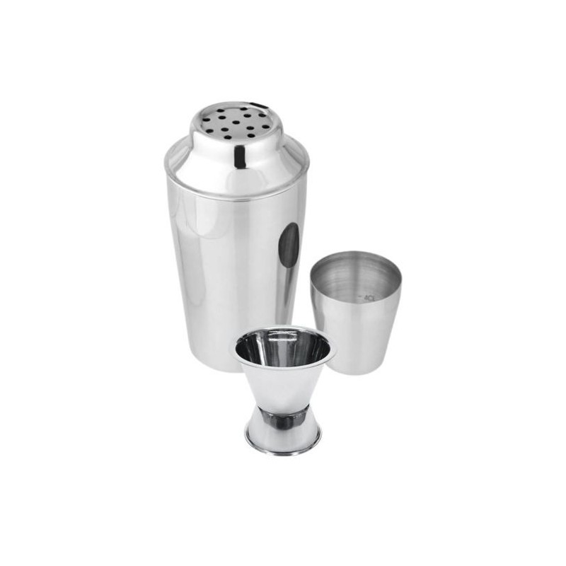 Set Shaker a cocktails en inox 400 ml et doseur a alcool 2 et 4 cl - FACKELMANN - Bar Concept