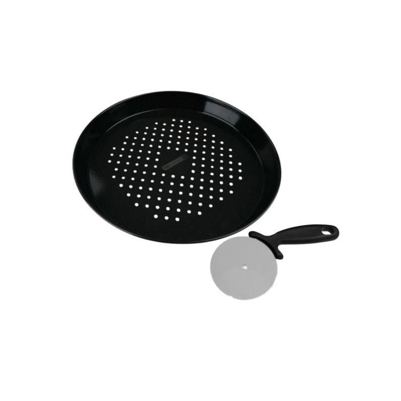 Ensemble plaque a pizza perforée et roulette - FACKELMANN PROFESIONAL - 32 cm