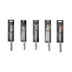 Ensemble de 5 couteaux de cuisine professionnels - NIROSTA - Inox - 24 a 33,5 cm