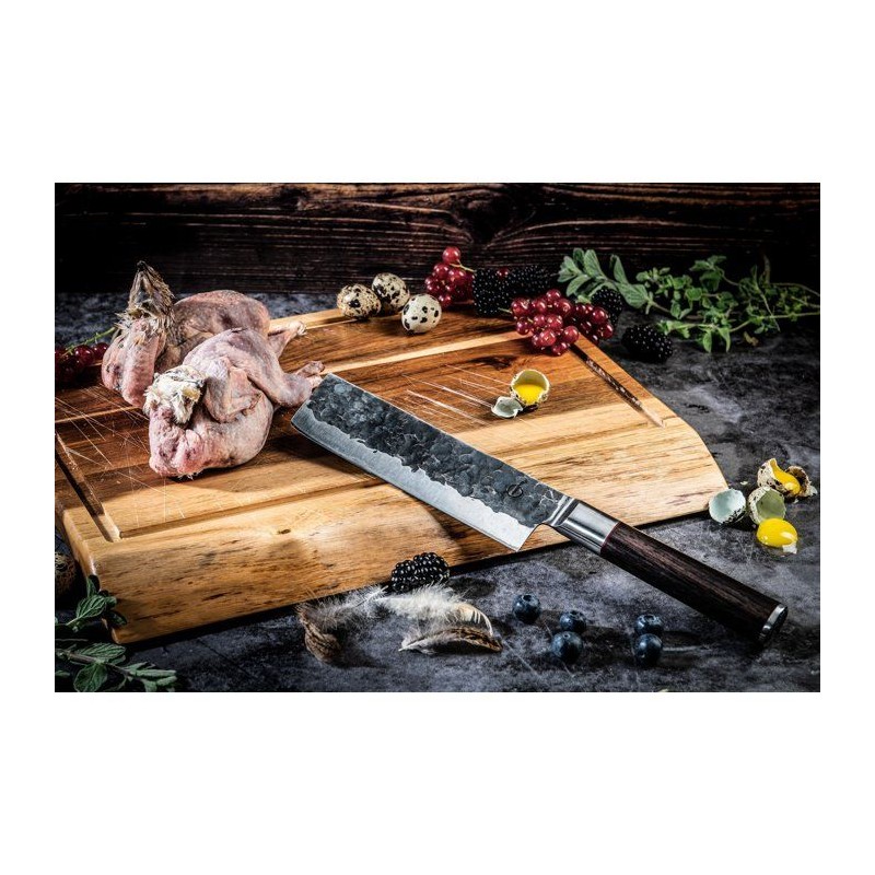 Hackmesser – GESCHMIEDET – SEBRA – Japanischer 440C-Stahl – Griff aus Dalbergia-Holz – L 17,5 cm