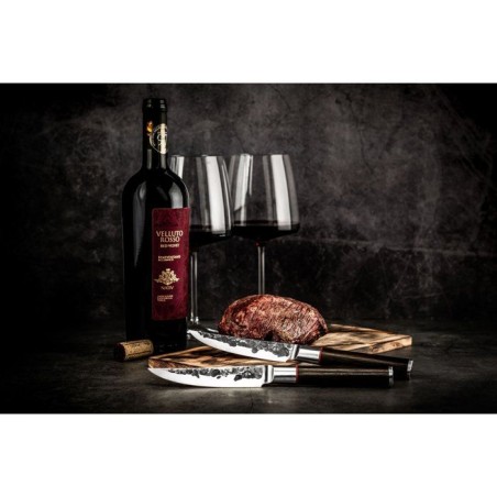 4-teiliges Steakmesser-Set – GESCHMIEDET – SEBRA – Japanischer 440C-Stahl – Griff aus Dalbergia-Holz