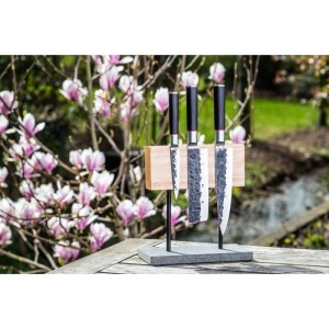 Messerset – GESCHMIEDET – BRUTE – Japanischer 440C-Stahl – Griff aus Dalbergia-Holz – 3-teilig
