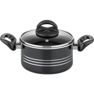 Batterie de cuisine - Induction - GSW - MILANO NERO - 15 pieces - Aluminium massif - Noir