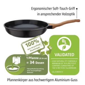 Poele fonte d'aluminium - GSW - NATURAL FIT - 24 cm - 100 % recyclée sans PFAS - Induction