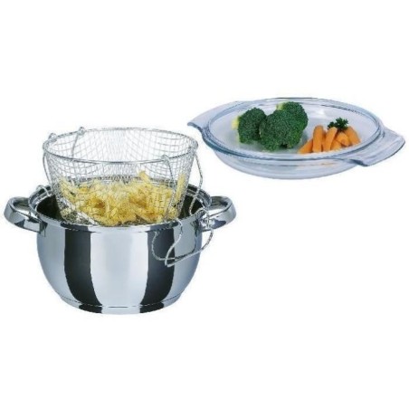 Fritteuse - GSW - 488204 - Induktion - 22 cm - Glasdeckel - Edelstahl