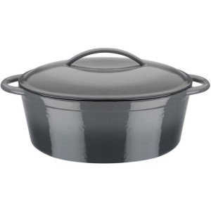 Massiver Gusseisen-Auflauf - GSW - GREY SHADOW - 33 x 25 cm - Oval ...