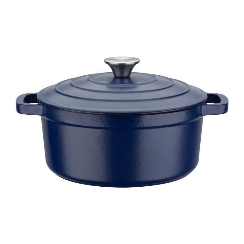 Marmite fonte massive - GSW - BLUE MAGIC - 24 cm - Ronde - Induction - Bleu