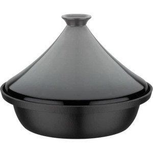 Solid cast iron tagine - GSW - 30 x 22 cm - Ceramic lid - Induction - Grey