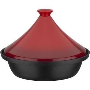 Solid cast iron tagine - GSW - 30 x 22 cm - Ceramic lid - Induction - Red