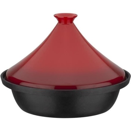 Solid cast iron tagine - GSW - 30 x 22 cm - Ceramic lid - Induction - Red