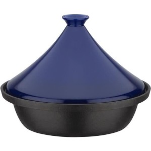 Solid cast iron tagine - GSW - 30 x 22 cm - Ceramic lid - Induction - Blue