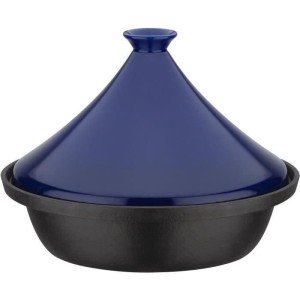Tajine aus massivem Gusseisen - GSW - 30 x 22 cm - Keramikdeckel - ...