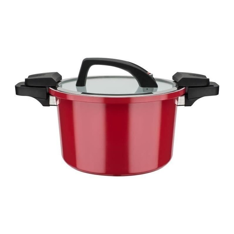 Cuiseur basse pression - GSW - 24 cm - 6 L - Aluminium forgé - Induction - Rouge
