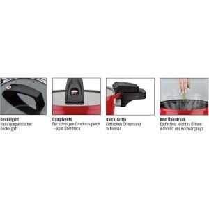 Niederdruckkochtopf - GSW - 24 cm - 6 L - Geschmiedetes Aluminium -...