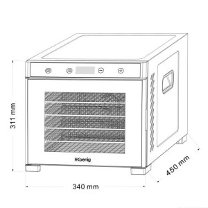 Dörrgerät – HKoeNIG – DSY900 – Timer – Variable Temperatur – Leistung 650 W