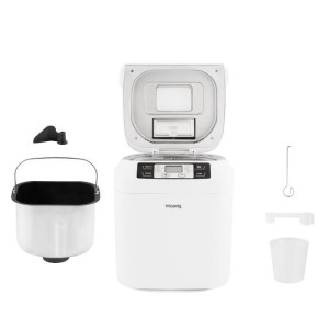 Machine a pain HKoeNIG - BAKE340 - 12 programmes - 3 niveaux de cuisson - Jusqu'a 800g de pain - 550W - Blanc