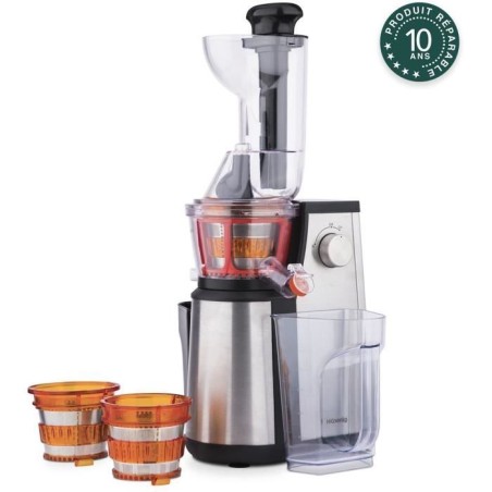 Extracteur de jus vertical Vitalice - HKoeNIG - GSX22 - 400 W - 1 L - Inox / Noir