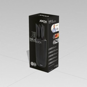 Set of 5 knives - JOCCA - Polypropylene block - Black |  Couteau de...