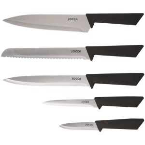 Set of 5 knives - JOCCA - Polypropylene block - Black