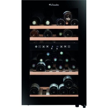 Weinschrank - LA SOMMELIERE - SLS45DZ - 45 Flaschen - Glastür - Klasse G - Schwarz