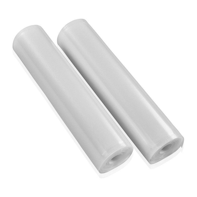 2 rouleaux sous vide 30x600cm Leifheit 3238 - Sac sous vide alimentaire pour la conservation & cuisson avec 56 étiquettes - San