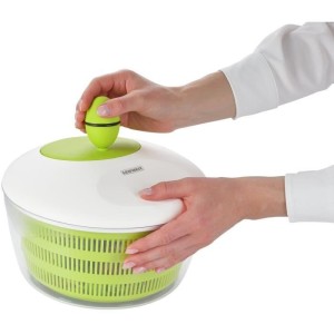Essoreuse a salade Leifheit Trend 23069 - capacité de 4L - poignée ergonomique et mécanisme d'essorage a manivelle - blanc et
