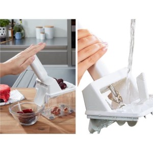 Dénoyauteur a prunes Leifheit 37300, dénoyauteur automatique avec lame en acier inox de haute qualité, utilisation rapide et