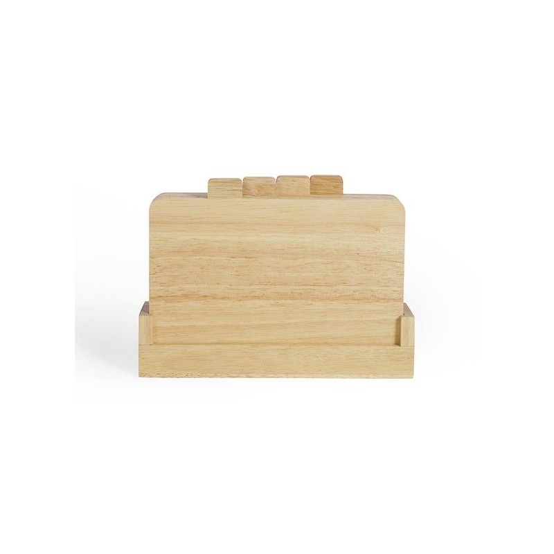 Set de 4 planches a découper - LIVOO - MES142 - Bois d'hévéa - Avec languettes 26 x 18 cm - Support de rangement