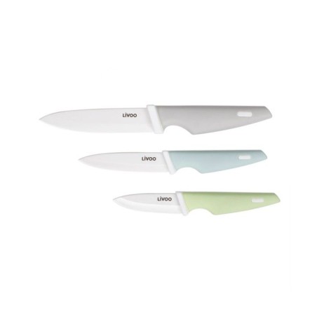 3-piece knife block - LIVOO - MEC137 - 7.5 / 10 / 12.5 cm - Ceramic blade - Dishwasher safe