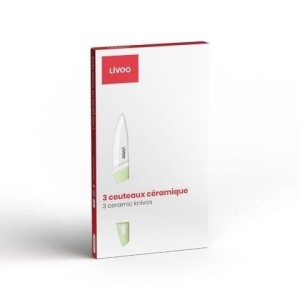 3-piece knife block - LIVOO - MEC137 - 7.5 / 10 / 12.5 cm - Ceramic blade - Dishwasher safe