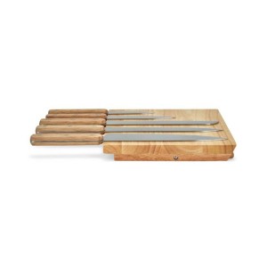 Set de 5 couteaux - LIVOO - MEC136 - 20 a 32,5 cm - Lame acier inoxydable - Support magnétique