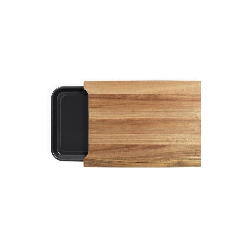 Schneidebrett - LIVOO - MES155 - FSC-Akazienholz - 36,5 x 27,5 cm - Abnehmbare Abtropfschale