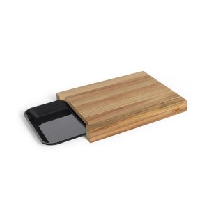 Schneidebrett - LIVOO - MES155 - FSC-Akazienholz - 36,5 x 27,5 cm - Abnehmbare Abtropfschale