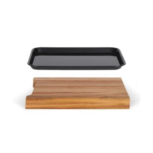 Schneidebrett - LIVOO - MES155 - FSC-Akazienholz - 36,5 x 27,5 cm - Abnehmbare Abtropfschale