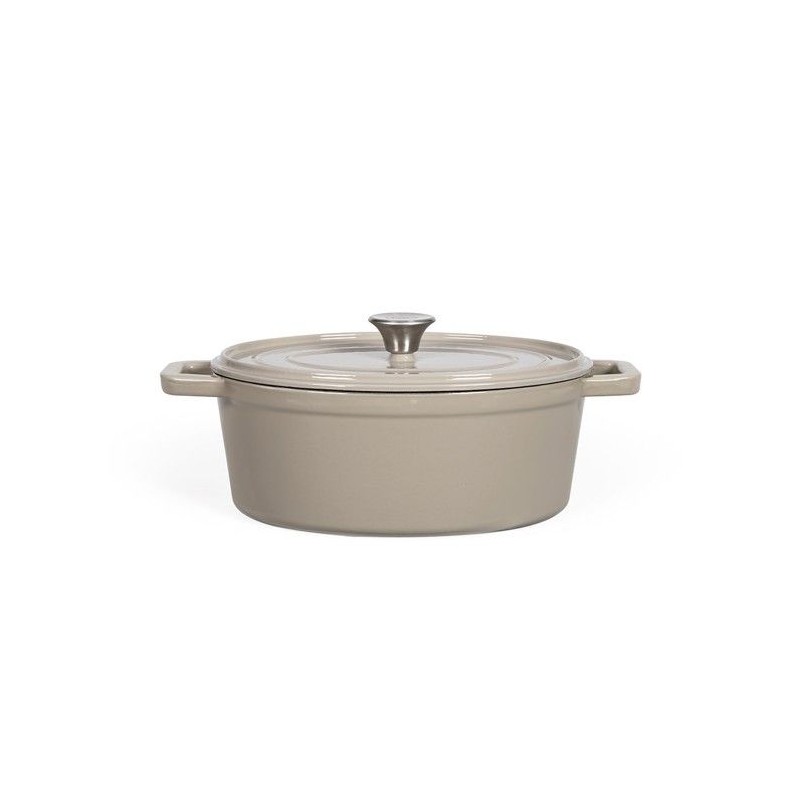 Cocotte ovale - LIVOO - MEP129G - 4,5 L - Fonte émaillée - Couvercle avec picots - Tous feux - 29 x 22 cm