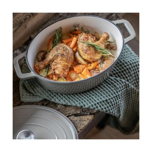 Ovale Auflaufform aus Gusseisen - Livoo - MEP129G - Grau |  Marmite...