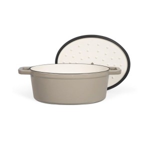 Cocotte ovale - LIVOO - MEP129G - 4,5 L - Fonte émaillée - Couvercle avec picots - Tous feux - 29 x 22 cm