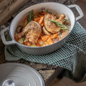 Oval cast iron casserole dish - Livoo - MEP129G - Grey