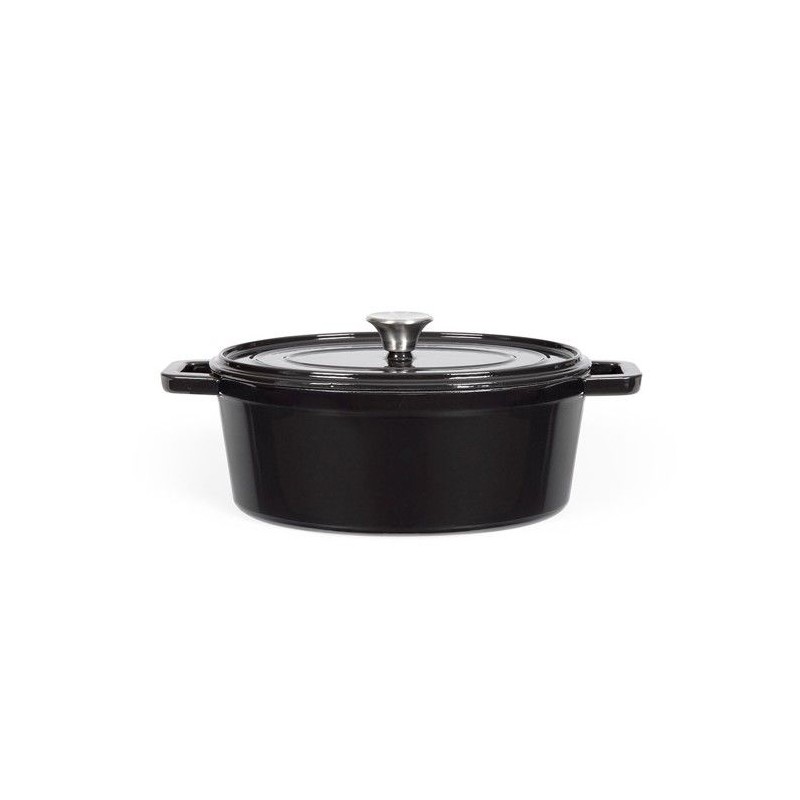 Cocotte ovale - LIVOO - MEP129N - 4,5 L - Fonte émaillée - Couvercle avec picots - Tous feux - 29 x 22 cm