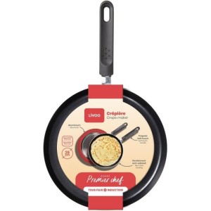 Premier Chef - Crepe maker 26 cm - LIVOO - MEP149 - Non-stick without PFOA or PFOS - Silicone handle - All hobs including induct