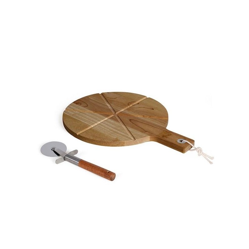 Pizzaset - LIVOO - MES158 - Akazienholz - 30 x 45 cm - 1 Pizzaschne...