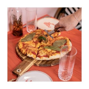Pizzaset - LIVOO - MES158 - Akazienholz - 30 x 45 cm - 1 Pizzaschne...